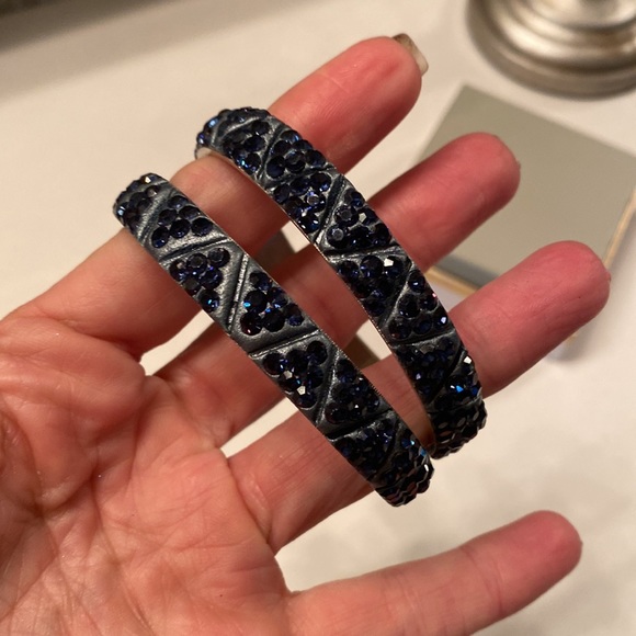 Navy Rhinestone Bangles - Picture 2 of 2